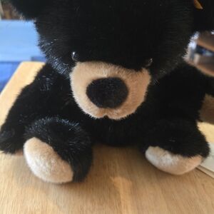 Charming Black and Tan Stuffed Bear